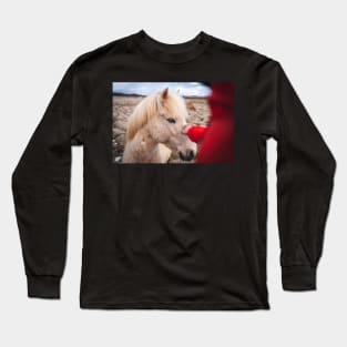 Men Meeting with Icelandic White Horse Long Sleeve T-Shirt